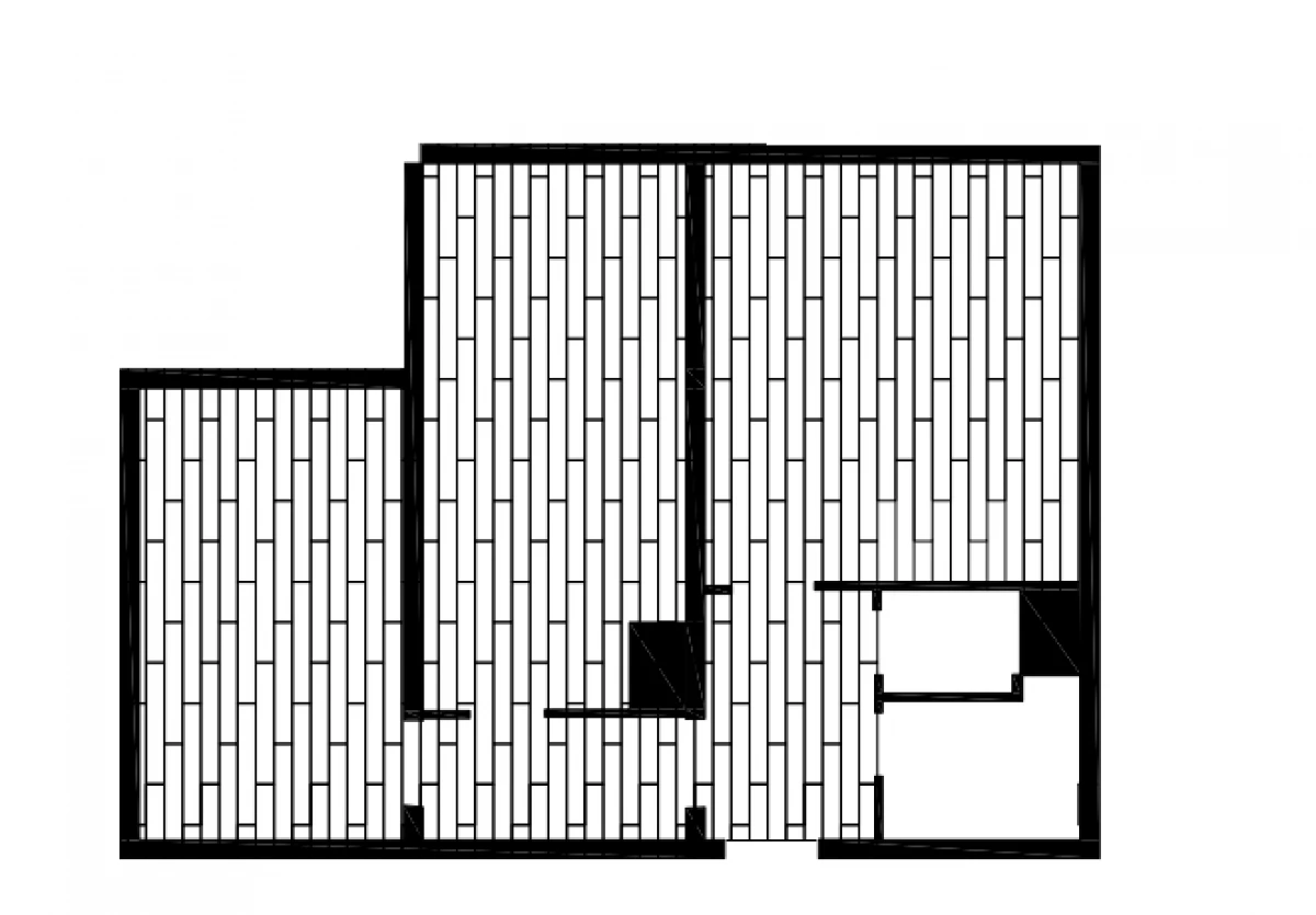 تخمگذار لمینیت در یک آپارتمان دو اتاق با یک کانتور تک، نشان دادن مثال 11688_5