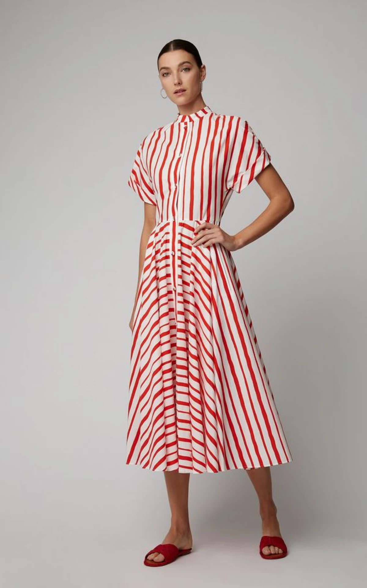 Summer dresses 2021 na may fashionable striped print. 12658_5
