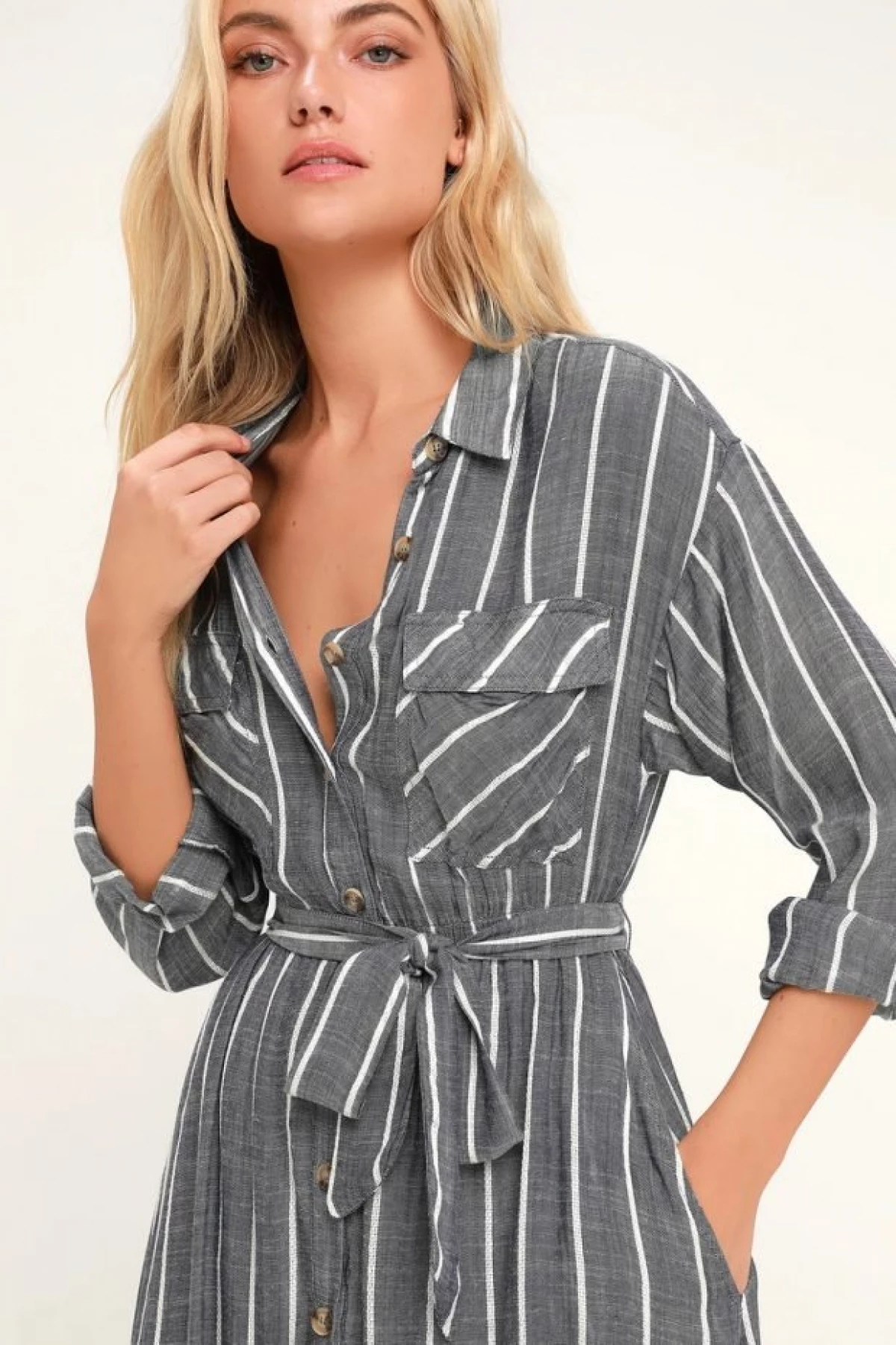 Summer dresses 2021 na may fashionable striped print. 12658_8