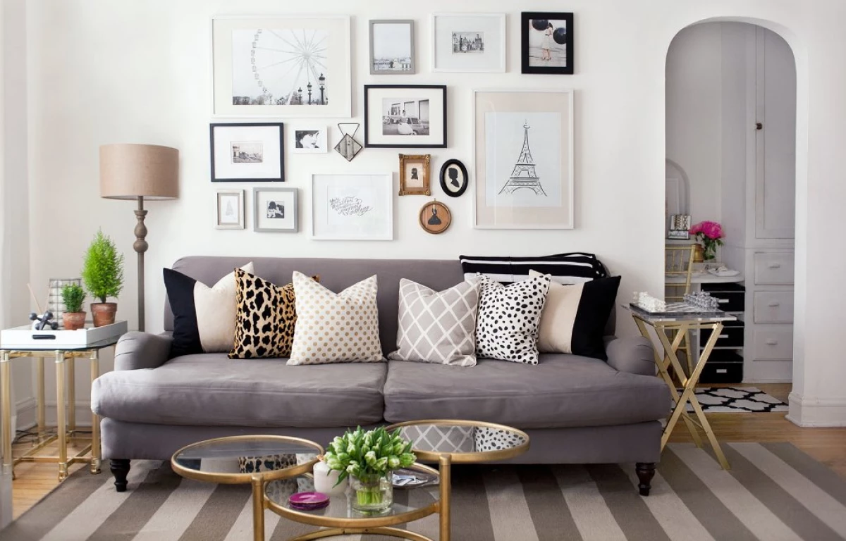 15 bästa idéer för väggarna i vardagsrummet ovanför soffan 15064_12