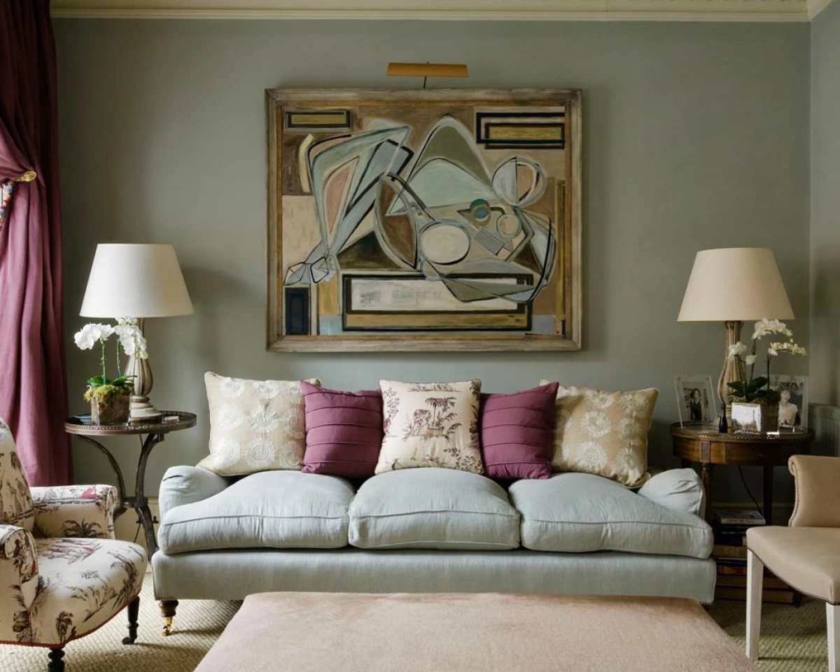 15 mejores ideas para las paredes en la sala de estar sobre el sofá. 15064_2