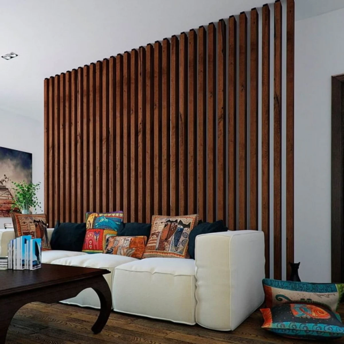 15 idea terbaik untuk dinding di ruang tamu di atas sofa 15064_38