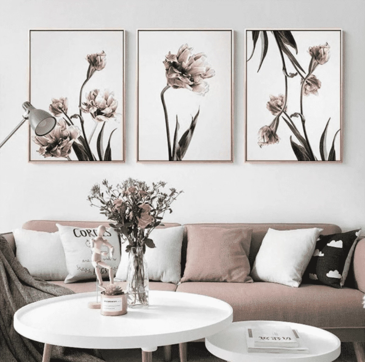 15 mejores ideas para las paredes en la sala de estar sobre el sofá. 15064_8