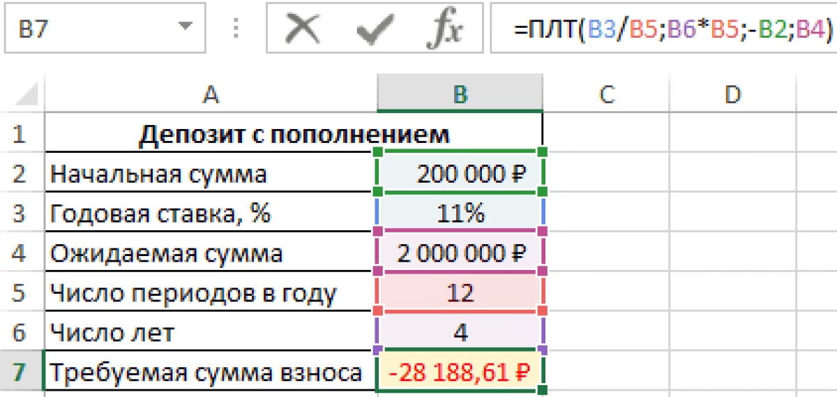 Formule pour calculer un paiement d'altitude dans Excel 15367_4