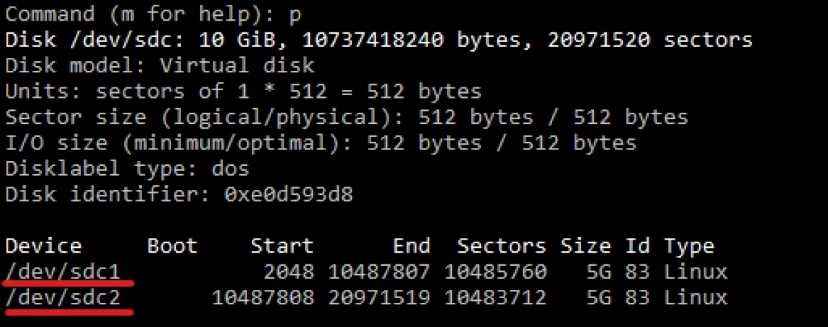 Linux-da gaty disk bölümlerini döretmek we formatlamak 19641_3