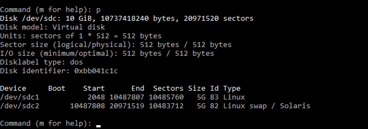 Paghimo ug pag-format sa mga seksyon sa hard disk sa Linux 19641_5