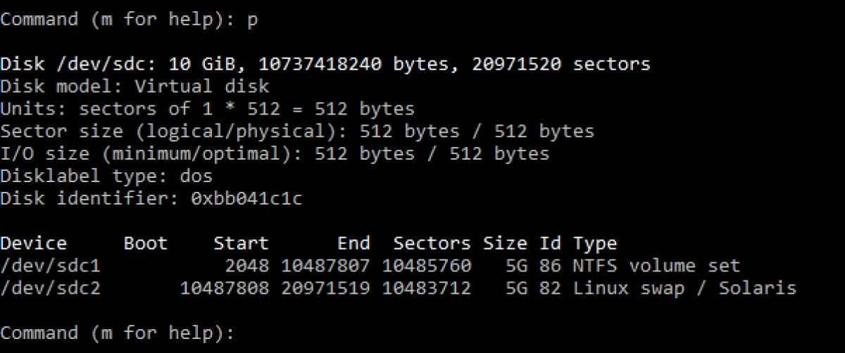 Paghimo ug pag-format sa mga seksyon sa hard disk sa Linux 19641_9
