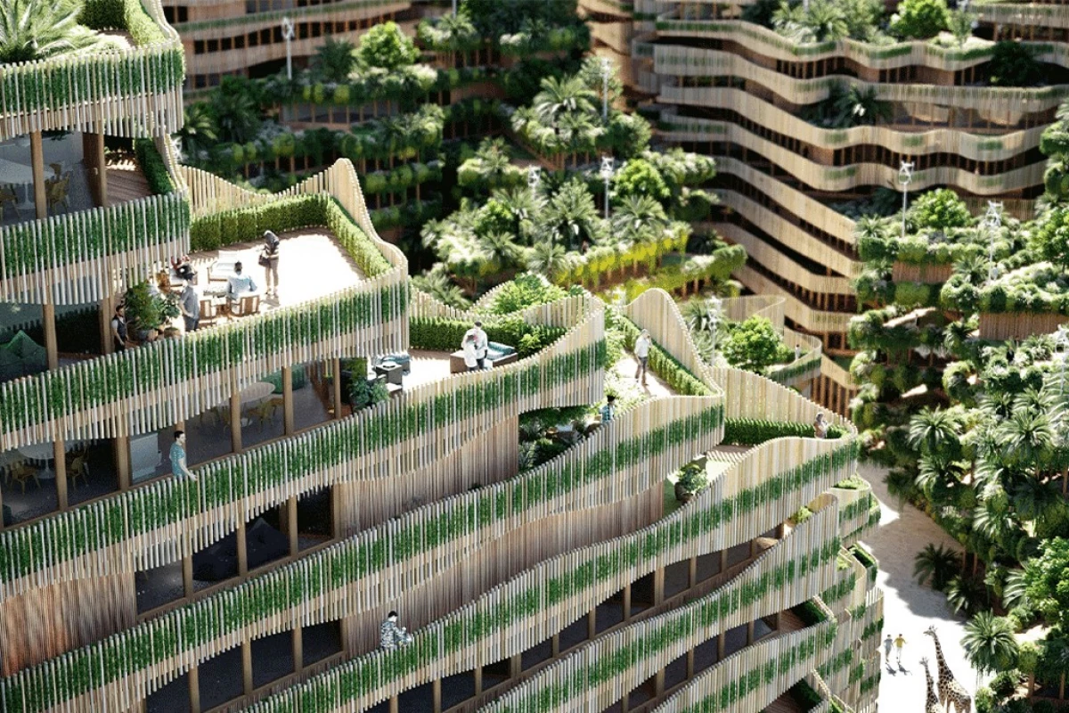有糸分裂の原理に設計された「緑色」住宅団地の概念が示されている 20730_1
