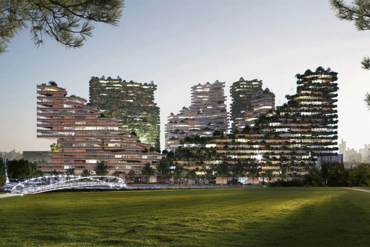 有糸分裂の原理に設計された「緑色」住宅団地の概念が示されている 20730_3