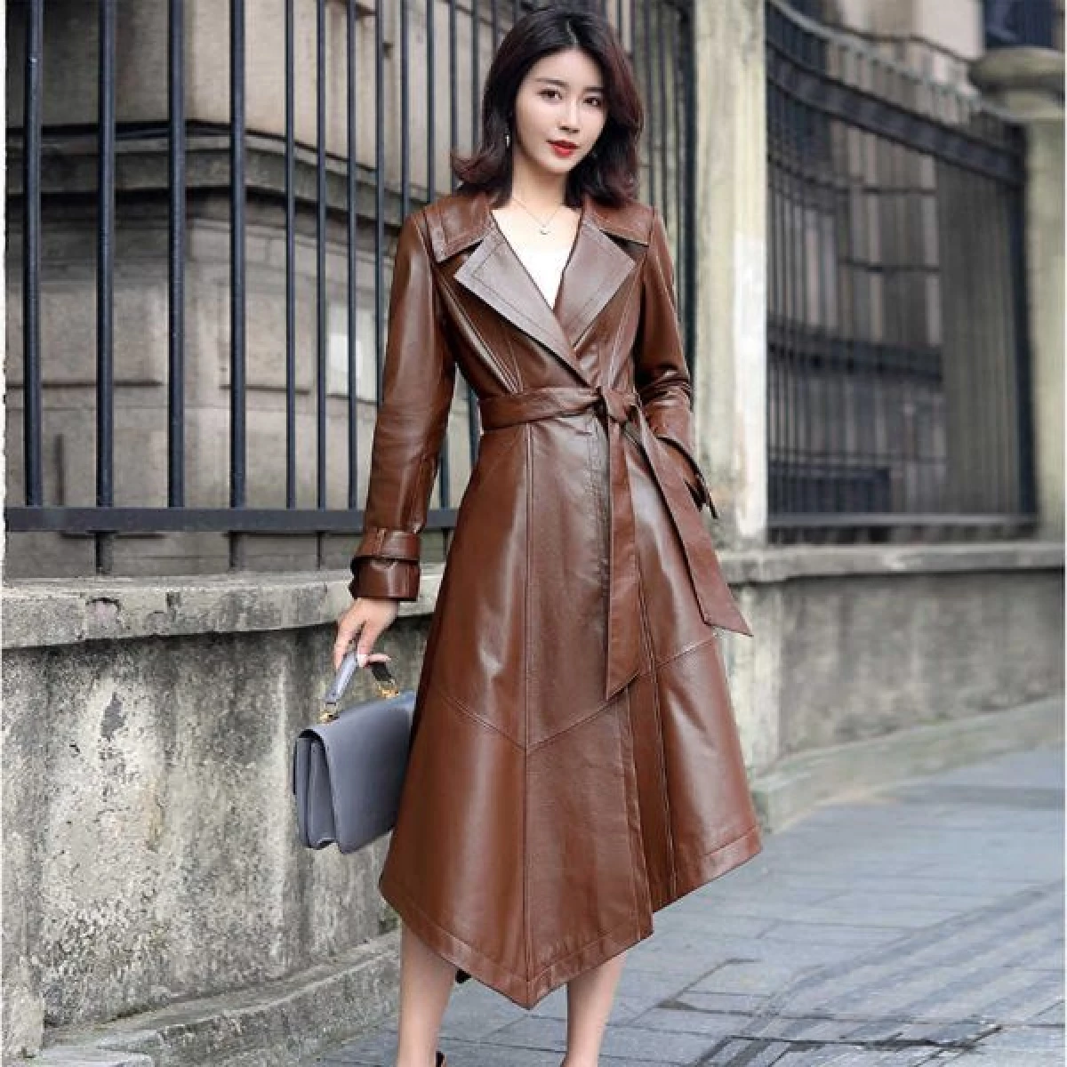 Leather Trench Coat women