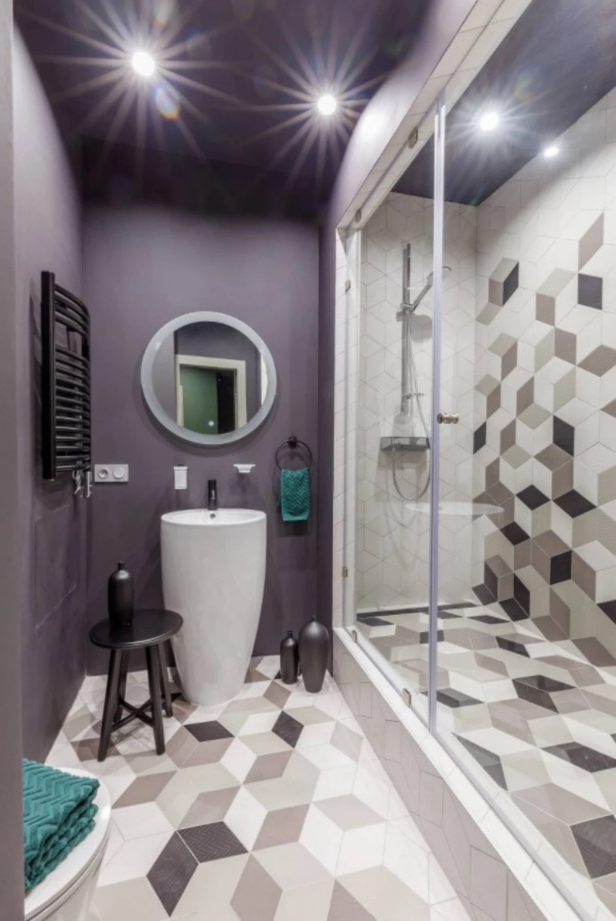 עיצוב חדר אמבטיה ב 2021 (70 תמונות) - מגמות והמלצות לרישום 23378_53