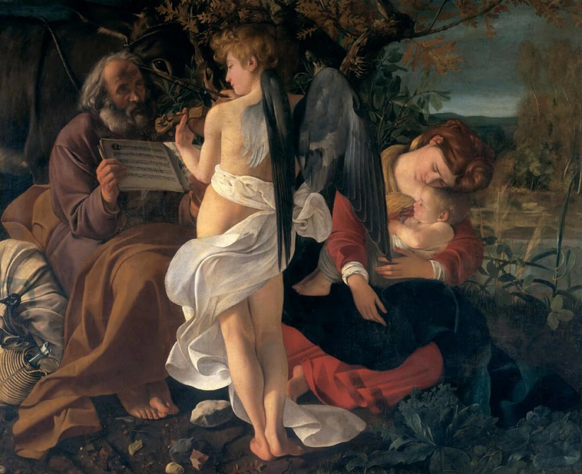 "Mga Piyesta Opisyal sa Ehipto", Michelangelo Caravaggio - paglalarawan ng larawan