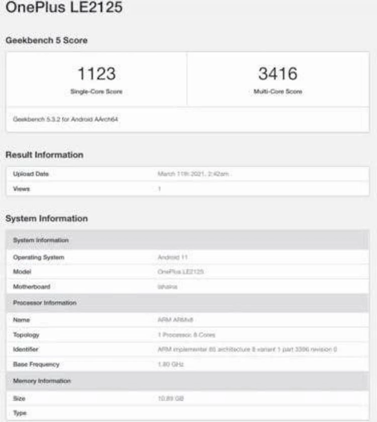 OnePlus 9 näytti itselleen geekbench. Kuinka monta pistettä hän teki 6138_3