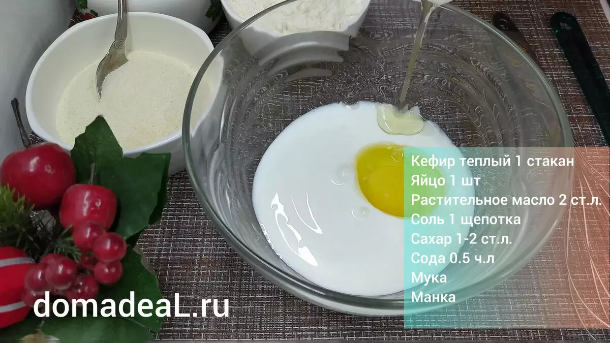 Puffar på kefir - frodig och luft. Recept med semolina 11891_2