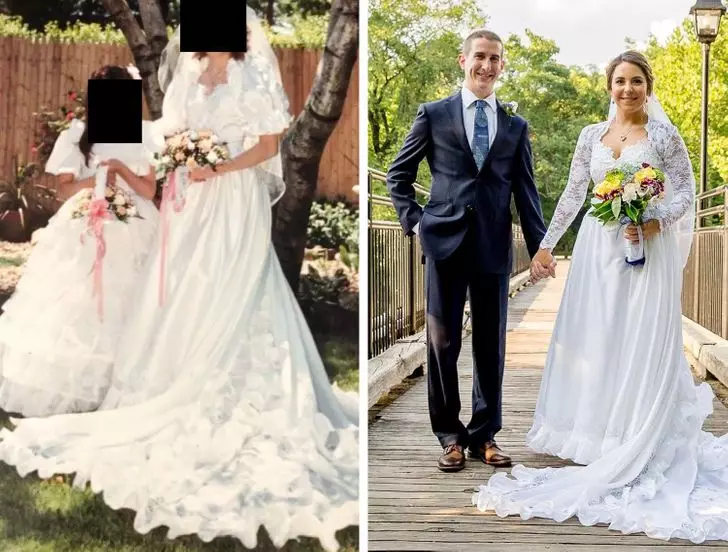 20+ nenas que arriscaron casar nos vestidos de noiva das súas avoas e nais 13808_19