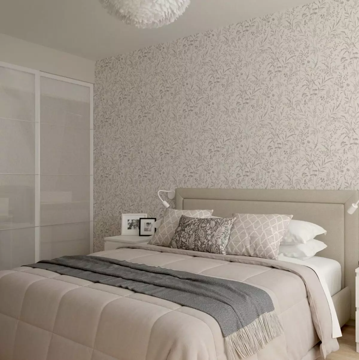 Kako organizirati vrlo malu spavaću sobu: 8 savjeta i dizajnera mišljenje 14166_5