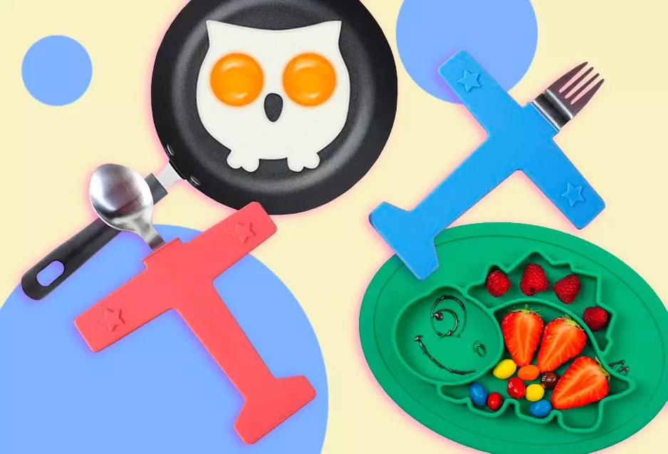 飞机叉，板材和其他有趣的喂养儿童有趣的产品