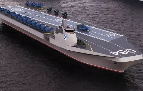 Rusija pristatė naujo orlaivio vežėjo išvaizdą ir charakteristikas