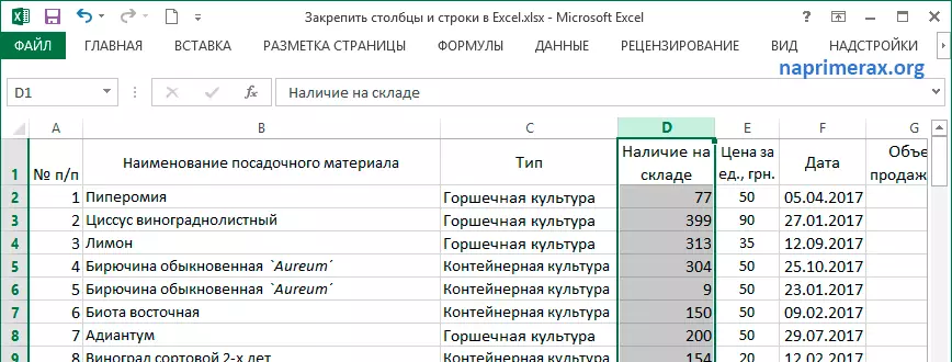 Jak opravit několik sloupců v aplikaci Excel 19943_3