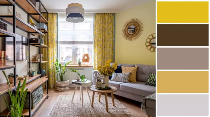 客廳最舒適的顏色組合 - 10個現成的計劃 20394_1