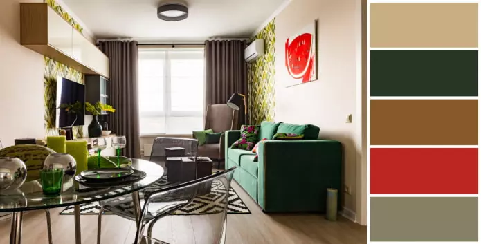 As combinacións de cores máis acolledoras para a sala de estar - 10 esquemas preparados 20394_10