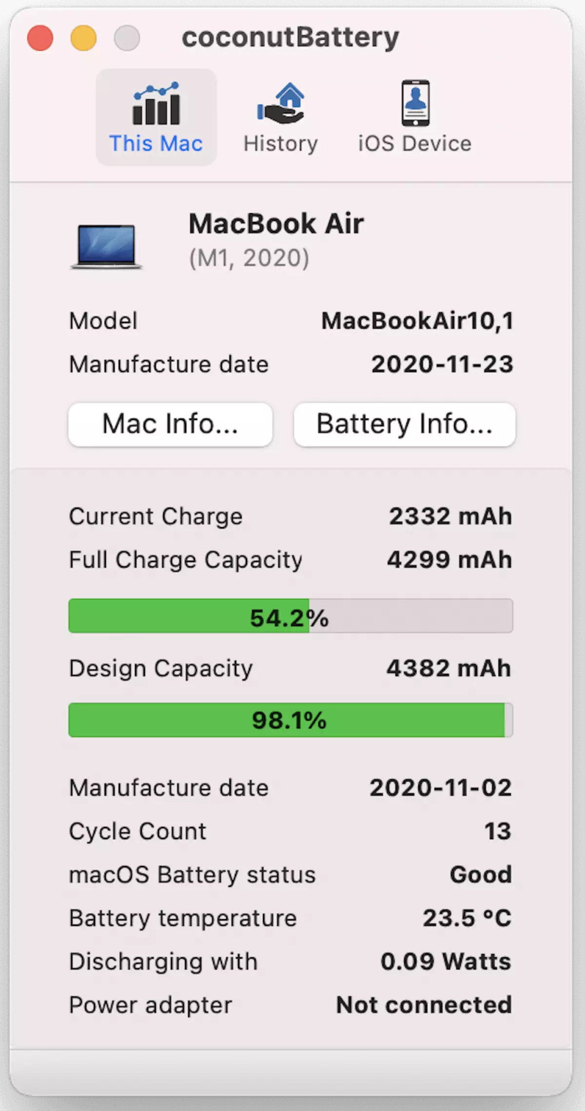 MacBook Air ja MacBook Pro M1: ssa akun kapasiteettia pienenee jyrkästi. Tarkista kannettava tietokone! 244_3